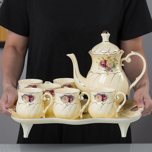 British 8 Pieces White <strong>Chinese</strong> <strong>Tea</strong> <strong>Set</strong> Porcelain Coffee <strong>Set</strong> <strong>Tea</strong> Pot <strong>Set</strong> with 6 Cups - Product Image 6