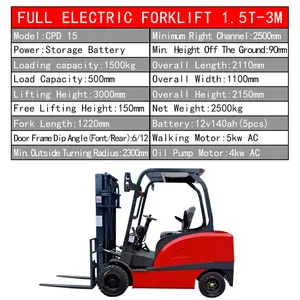 Carretilla elevadora eléctrica de 2 toneladas de fábrica china, apilador de carretilla elevadora eléctrica completa de 3000kg, apilador de paletas, carretilla elevadora eléctrica a la venta