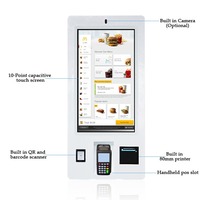 Layar Sentuh Multitouch 10 Titik 32 Inci All-in-One Bersertifikasi ISO9001 Kios Indoor Berdiri di Lantai SDK Pengenal Wajah Kode QR