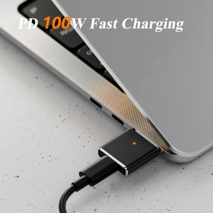 Adaptador de Carga Magnético USB C a 3 Puertos, 100W PD, Carga Rápida con Indicador LED para <span class=keywords><strong>MacBook</strong></span> <span class=keywords><strong>Pro</strong></span> Air M2 M3, Adaptador de Supercarga PD - Product Image 5