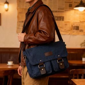 Bolso Bandolera de Lona con Múltiples Bolsillos, Bolso de Hombro Casual para Hombres y Mujeres, para el Uso Diario - Product Image 3