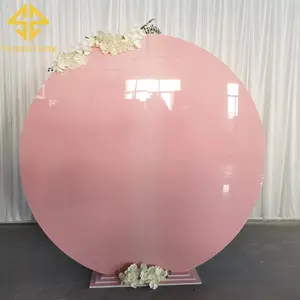 새로운 우아한 PVC 핑크 라운드 스탠드 웨딩 장식 이벤트 파티 배경 장식 배경 벽