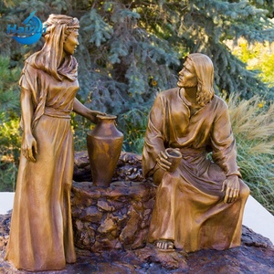 Escultura de Bronce de los Discípulos de Jesús, Estatua de Jesús en Bronce Dorado para Memoriales Religiosos al Aire Libre - Product Image 1