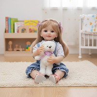 Muñeca Reborn de 55 cm, Muñeca de Juguete de Vinilo, Simulación de Bebé Realista con Cabello Largo
