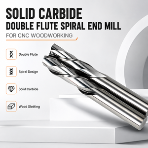 Fresa de carburo de 2 filos de corte descendente para CNC, espiral izquierda, para máquina de carpintería, herramienta de corte - Product Image 1