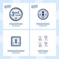 144 pièces bébé premier anniversaire décorations sert 24 avec No 1. assiettes serviettes 9oz tasses et couverts couleur bleu nautique