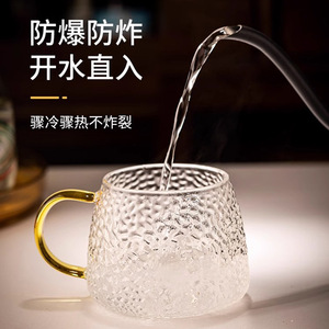 Tasse à thé en verre de style japonais avec poignée, résistante à la chaleur, pour infuser le thé et boire de l'eau - Product Image 1
