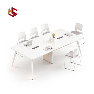 Table de conférence commerciale en bambou, longue, rectangulaire, minimaliste, moderne, pour réunions de personnel, style banc, simple, grande, exécutive - Product Image 1