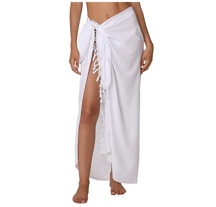 Benutzerdefinierte Sarong Decken Frauen Badeanzug einteiliges sexy Pareo kleid Multi Tragen Sarong decken beachwear polyester mit baumwolle