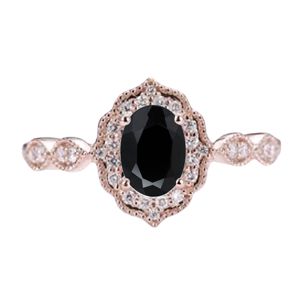 925 Silver Moonstone Engagement <b>Ring</b> Oval Cut Pave Setting Vintage Flower Design Women's Fine Jewelry Band - Product Image 4