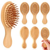 Mini peigne démêlant en bambou pour enfants - Écologique, pour la maison et les voyages, avec picots massants pour le cuir chevelu