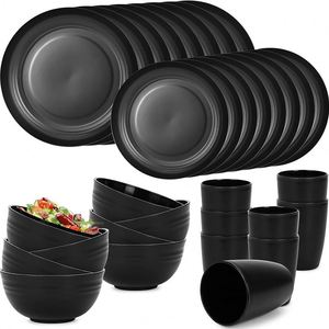 Juego de Platos de Cerámica de Lujo de 16 Piezas, Vajilla Desechable Moderna, Kit de Tazas de Paja de Trigo Sostenible para Cenas Diarias - Product Image 3