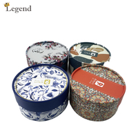 Boîte cylindrique personnalisée pour chocolats, motif porcelaine bleue de luxe, emballage cadeau rond pour bonbons et truffes