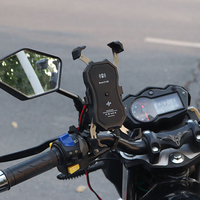 Support de téléphone pour moto avec chargeur sans fil et chargeur USB QC3.0