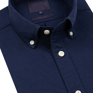 男士牛津衬衫 100% 棉 纯色 长袖 纽扣 紧身版型 正装 适合工作通勤 定制样品服务 - Product Image 4