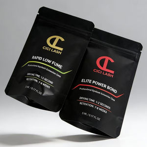 Pochette noire autoportante écologique personnalisée, petit sachet refermable pour emballage cosmétique, idéal pour les colle à cils - Product Image 5