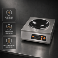 Table de cuisson à induction électrique professionnelle en acier inoxydable avec commande tactile, brûleur unique, portable pour comptoir, idéale pour la maison et les hotpot