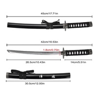 Mini Katana en acier inoxydable de 45 cm, inspiré du film « Le Dernier Samouraï », représentant le capitaine Nathan Algren, avec fourreau en bois et support de présentation en métal, objet de collection