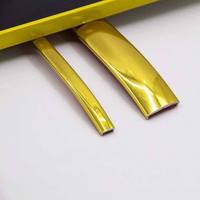 Bande décorative autocollante en PVC souple pour cadre de miroir, moulure dorée arrondie pour bordures courbes et droites