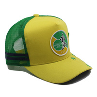 Gorra Trucker de 5 Paneles con Parche Tejido Personalizado, Perfil Alto