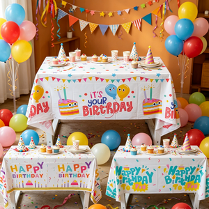 Tovaglie di Plastica Impermeabili per Feste di <span class=keywords><strong>Compleanno</strong></span> per Bambini, Decorazioni Originali, Tovaglie Usa e Getta per Feste di <span class=keywords><strong>Compleanno</strong></span> - Product Image 2