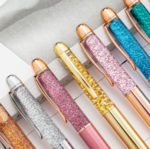 <b>Gold</b> Metal Ballpoint <b>Pen</b> with Floating Glitter in Barrel Novelty Promotional <b>Pen</b> for conventional - Product Image 5