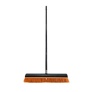 18" Custom Heavy-duty Plastic Head Rubber Blade Push Broom For Sweeping Water Indoor Outdoor Deck Garage Garden Street Floor