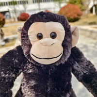 Peluche singe réaliste en position assise, jouet en coton PP doux, cadeau pour enfants
