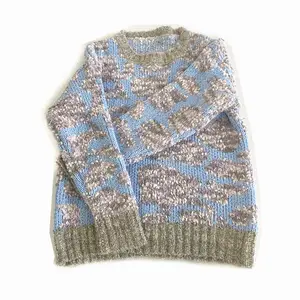 नई डिजाइन OEM कस्टम रंग नीले पोम poms के लिए जंबो चंकी स्वेटर फैंसी मोटी सेनील मखमल यार्न स्वेटर