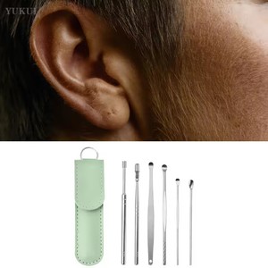 Stainless Steel Ear Cleaning <b>Kit</b> with 1Pc Storage <b>Bag</b> Household Sundries Earwax Remover <b>Tool</b> - Product Image 2