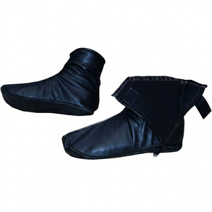 <b>Men</b> Women Unisex Real Black Sheep Skin Leather Seamless Winter <b>Socks</b> with Fleece Lined Sizes 4 to 13 - Product Image 1