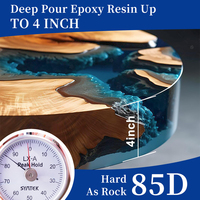 Résine époxy autonivelante haute dureté, résine de coulée transparente et étanche pour tables en bois à effet rivière et construction de tables rivière