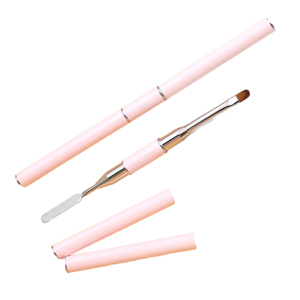 Stylo à gel pour ongles à double tête, spatule, manche en métal multifonctionnel, poils Kolinsky, outil de peinture pour l'art des ongles, pour usage professionnel - Product Image 1