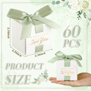 Scatoline Portaconfetti per Matrimonio, Mini Scatole Regalo con Nastro, Bomboniere per Ringraziamento, Regali per Addio al Nubilato, Verde - Product Image 3