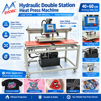 Nouvelle presse à chaud hydraulique semi-automatique robuste 40x60cm à double station pour vêtements avec écran tactile LCD numérique