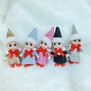 Vente en gros de mini-elfes en plastique décoratifs de Noël, elfes anges colorés, poupées jumelles, poupées de bébé, elfes de Noël - Product Image 4