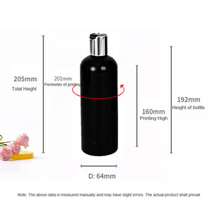 100ml 200ml 250ml 300ml 400ml 500ml 1000 ml đạn tròn trong suốt rỗng Nhựa dầu gội Lotion chai với lật nắp đĩa - Product Image 3