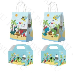 Set di Decorazioni per <span class=keywords><strong>Festa</strong></span> di Compleanno a Tema Dinosauro Pirata PAFU, Piatti, Bicchieri, Tovaglioli, Tovaglia, Sacchetti Regalo, Scatole, Set di Stoviglie per <span class=keywords><strong>Festa</strong></span> a Tema Dinosauro - Product Image 4