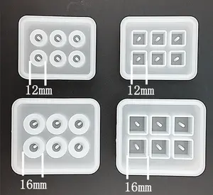 Fai da te perline quadrate rotonde con foro stampi per colata in Silicone per resina fai da te perline europee braccialetto strumenti per gioielli stampo epossidico Uv