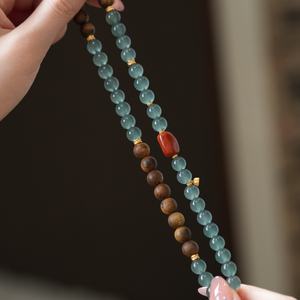 Natuurlijke blauwe waterijade kralenarmband voor vrouwen met zuidelijke rode <span class=keywords><strong>jade</strong></span> agarhout sieraden - Product Image 5