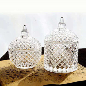 Pot à bonbons et à bijoux en verre multifonctionnel de conception de yourte simple et moderne avec coton-tige créatif pour le stockage des aliments de maquillage - Product Image 6