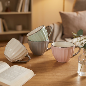 Juego de Tazas de Café de Porcelana de Lujo con Esmalte Sólido Personalizado y Borde Plateado, Apto para Lavavajillas y Microondas, Caja de Regalo Incluida - Product Image 2