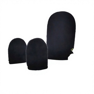 Hot Seller Summer Eco-Friendly Black Thumb <b>Tanning</b> Mitt Soft Velvet Back Applicator <b>Lotion</b> Gloves & Mittens - Product Image 3