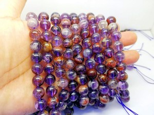 Natural Smooth Gemstone Purple Ghost Quartz Round Shape Auralite 23 Stone Loose <strong>Beads</strong> for Jewelry Making - Product Image 5