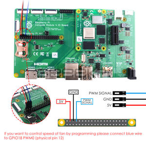 Ventilateur à vitesse réglable Raspberry Pi, dissipateur thermique en alliage d'aluminium CNC avec ventilateur pour module Raspberry Pi CM4 - Product Image 6