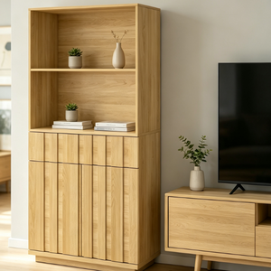 Meuble <span class=keywords><strong>en</strong></span> panneaux de <span class=keywords><strong>bois</strong></span> avec <span class=keywords><strong>étagère</strong></span>s ouvertes, grande capacité, style moderne, <span class=keywords><strong>pour</strong></span> salon, chambre, hôtel, appartement, villa, bar, <span class=keywords><strong>cave</strong></span> <span class=keywords><strong>à</strong></span> <span class=keywords><strong>vin</strong></span> - Product Image 3