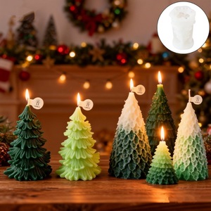 Christmas Tree Silicone <b>Candle</b> <b>Mold</b> Tapered Shape For Diy <b>Candle</b> Making Kits Christmas Decorative Ornaments - Product Image 2