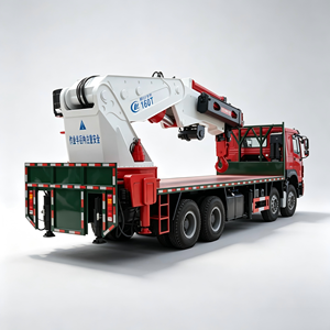 Grúa articulada HOWO 8x4 de 4 ejes y 100 toneladas, grúa hidráulica de brazo plegable montada en camión para el transporte de maquinaria - Product Image 1