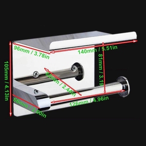 HF <span class=keywords><strong>Porte</strong></span>-rouleau <span class=keywords><strong>de</strong></span> <span class=keywords><strong>papier</strong></span> hygiénique moderne en acier inoxydable 304 <span class=keywords><strong>de</strong></span> haute qualité avec étagère pour téléphone pour la maison ou l'hôtel Salle <span class=keywords><strong>de</strong></span> bain - Product Image 4