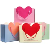 Sıcak toptan satış katlanır stil nokta özel Logo çeşitli renkler aşk hediye ambalaj çanta alışveriş çantaları kağıt eko çanta